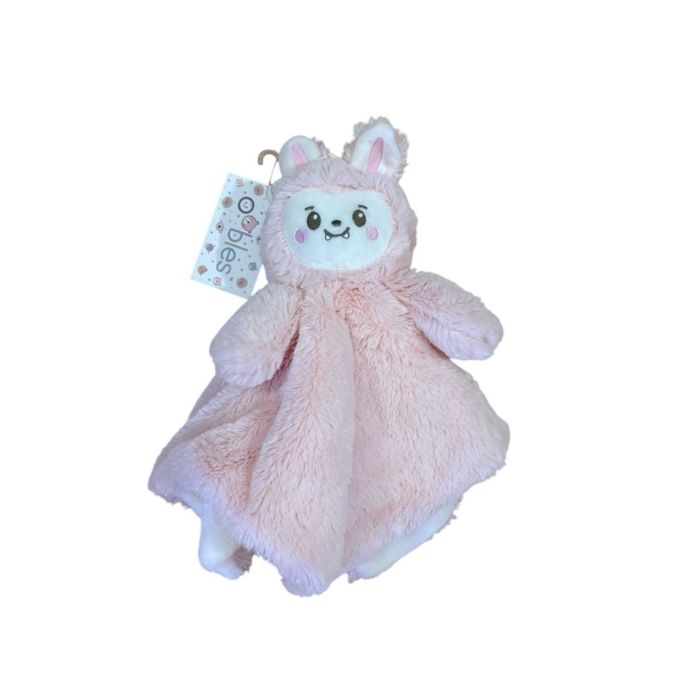 Danbar Oobles Pink Bunny Rabbit Monster Rattle Lovey Baby NWT Blanket Blankie‎